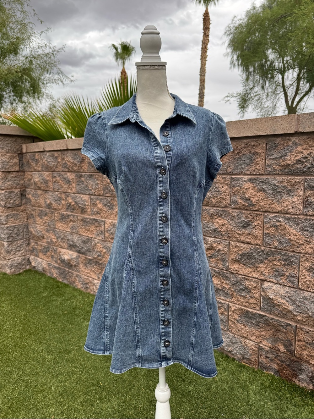 BDG For Keeps Seamed Button Front Denim Mini Dress#urbanoutfitters